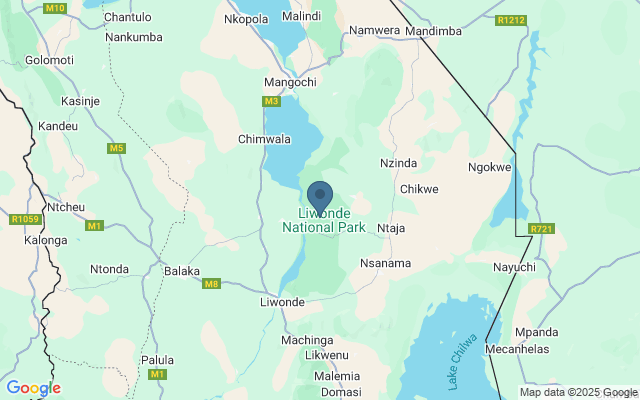 Kaart met locatie Liwonde National Park